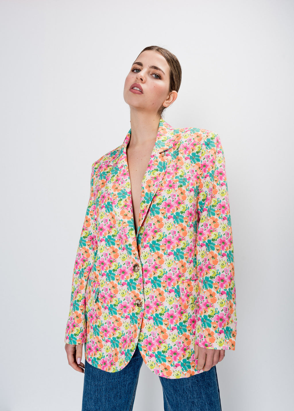 Blazer oversize estampado floral