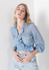 Blusa azul topos